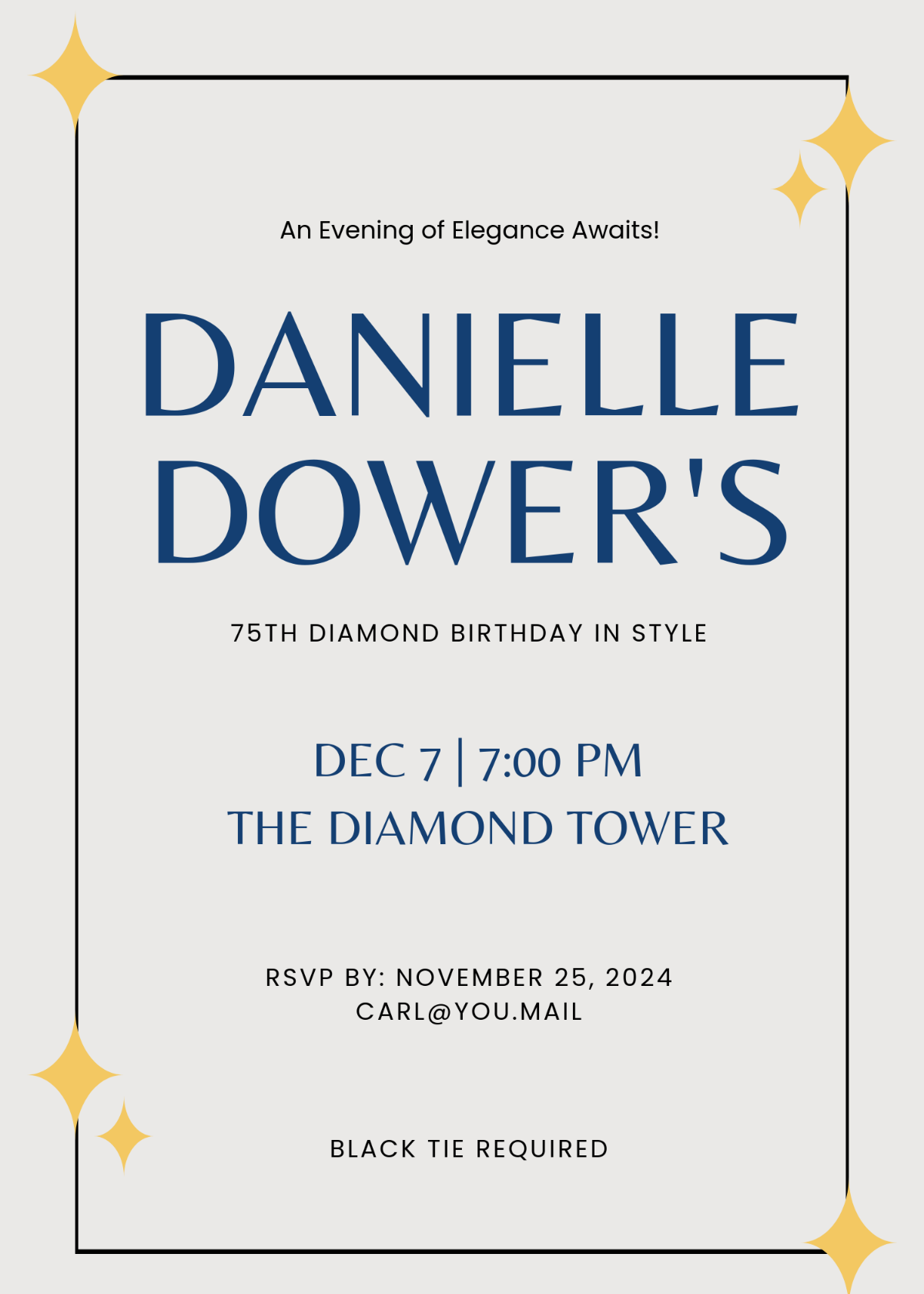 Luxury Diamond Birthday Party Invitation