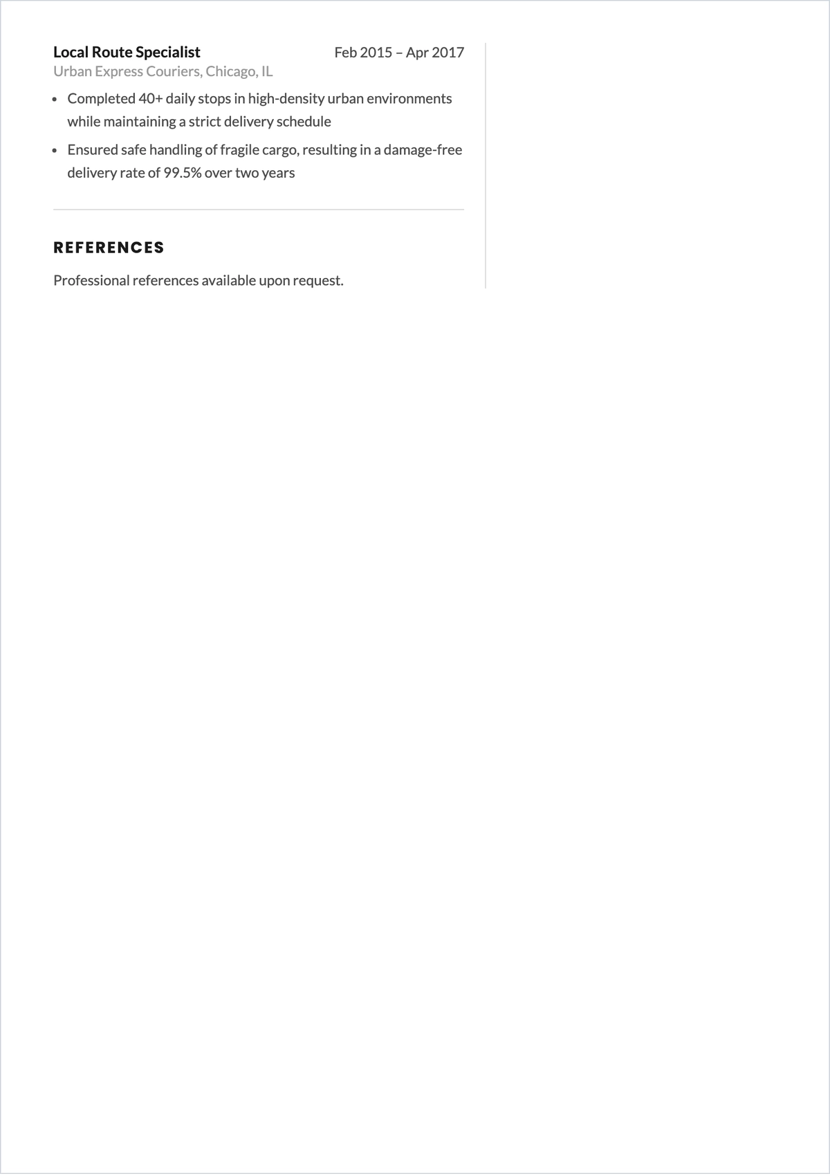 Free Driver Duties ATS Resume Template, AI Resume Builder