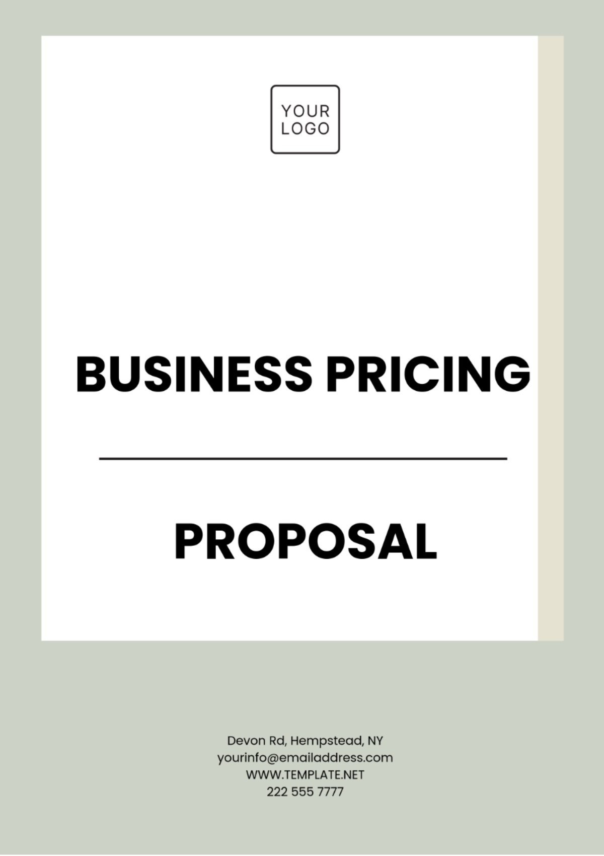 Business Pricing Proposal Template