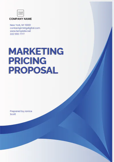 Free Marketing Pricing Proposal Template to Edit Online