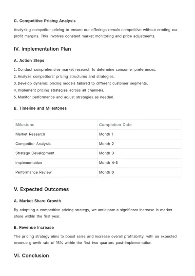 Free Marketing Pricing Proposal Template to Edit Online