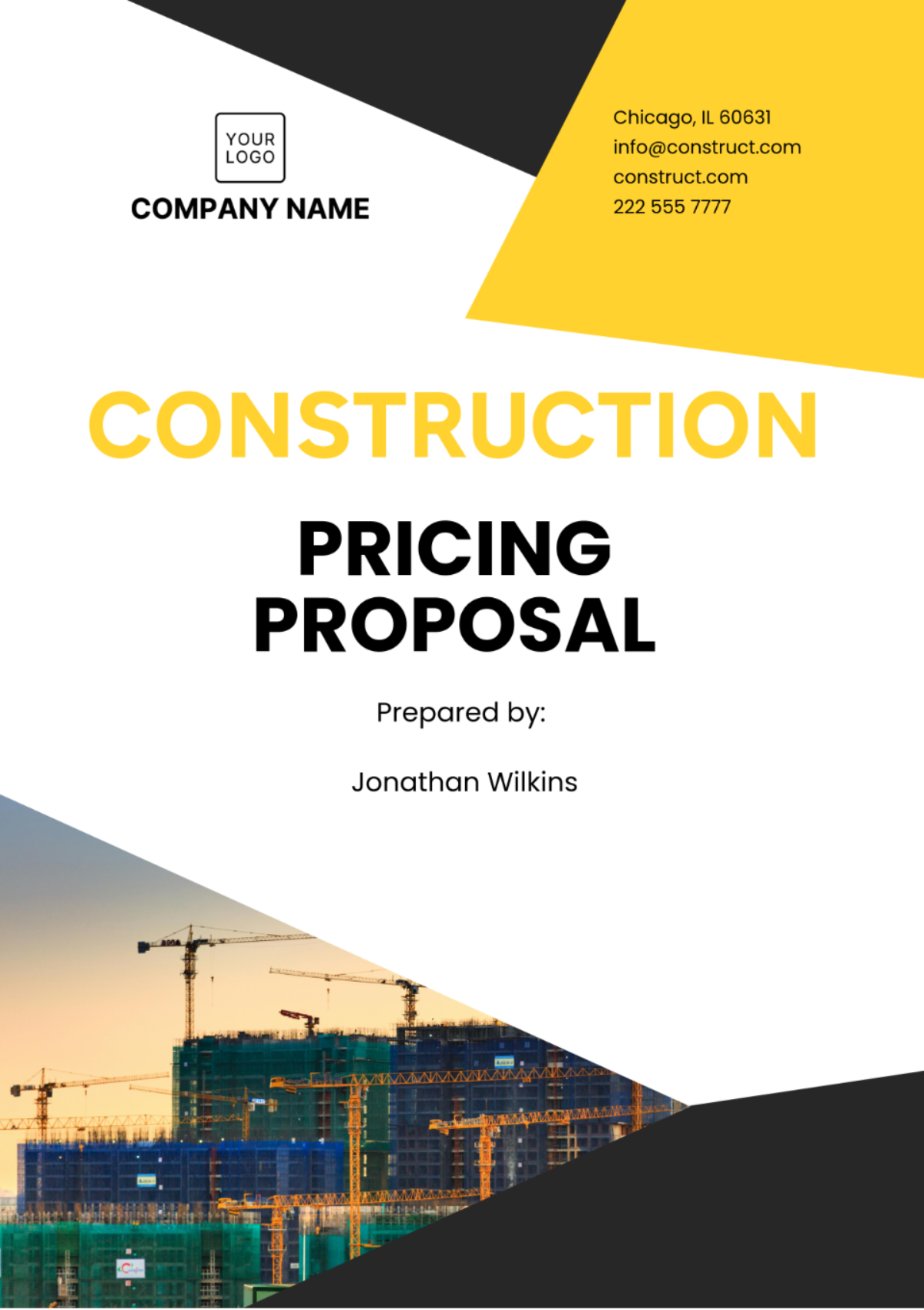 Construction Pricing Proposal Template - Edit Online & Download