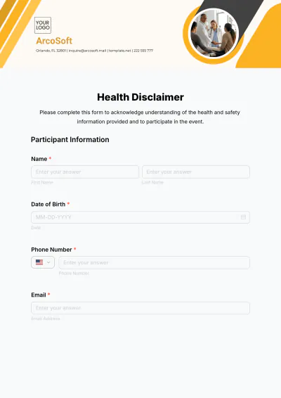 Free Health Disclaimer Template to Edit Online