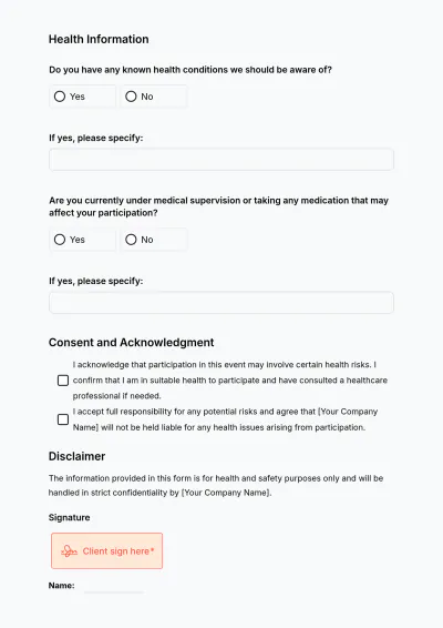 Free Health Disclaimer Template to Edit Online