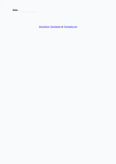 Free Health Disclaimer Template to Edit Online