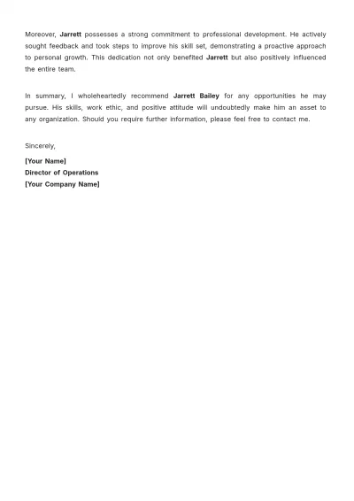 Free Employee Letter of Recommendation Template to Edit Online