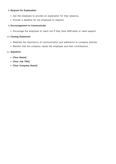 Free AWOL Employee Letter Outline Template to Edit Online