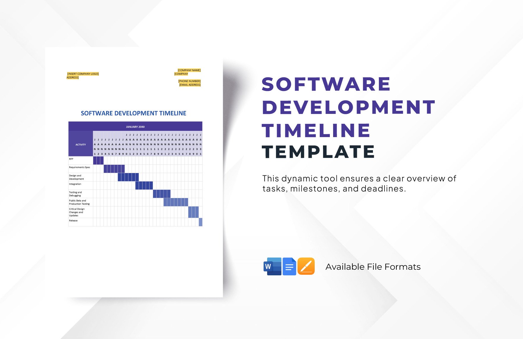 Software Development Timeline Template