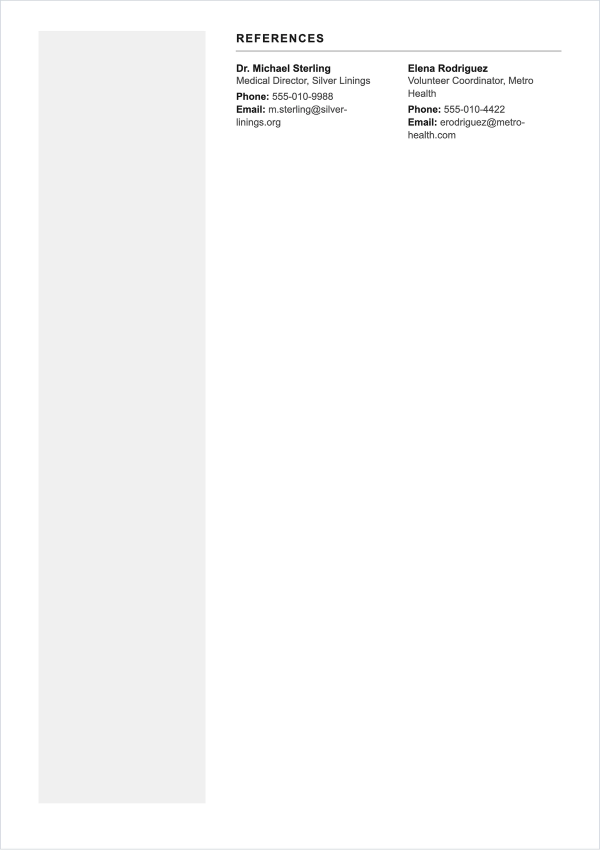 Free Volunteer Caregiver ATS Resume Template, AI Resume Builder