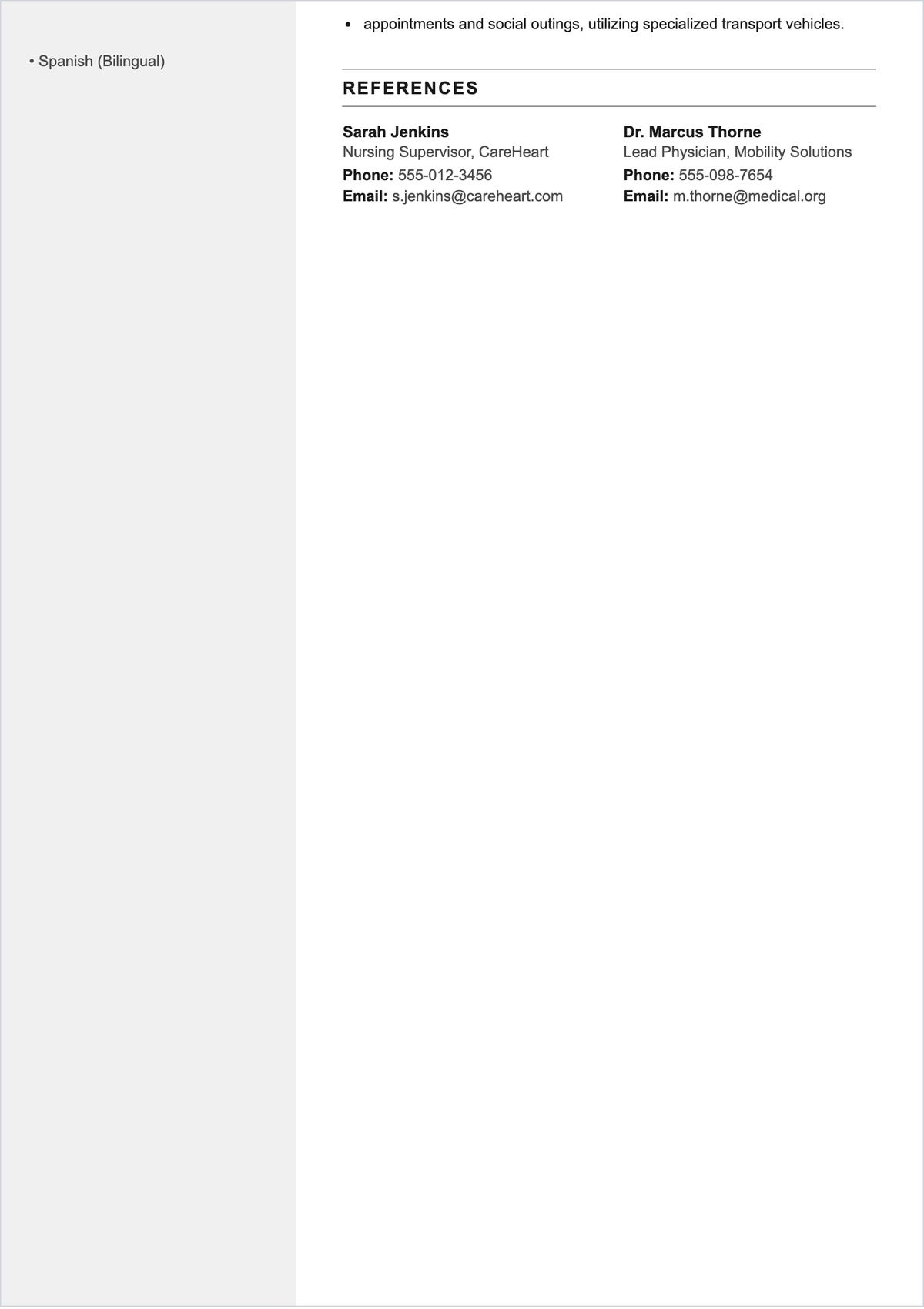 Free Physical Disability Caregiver ATS Resume Template