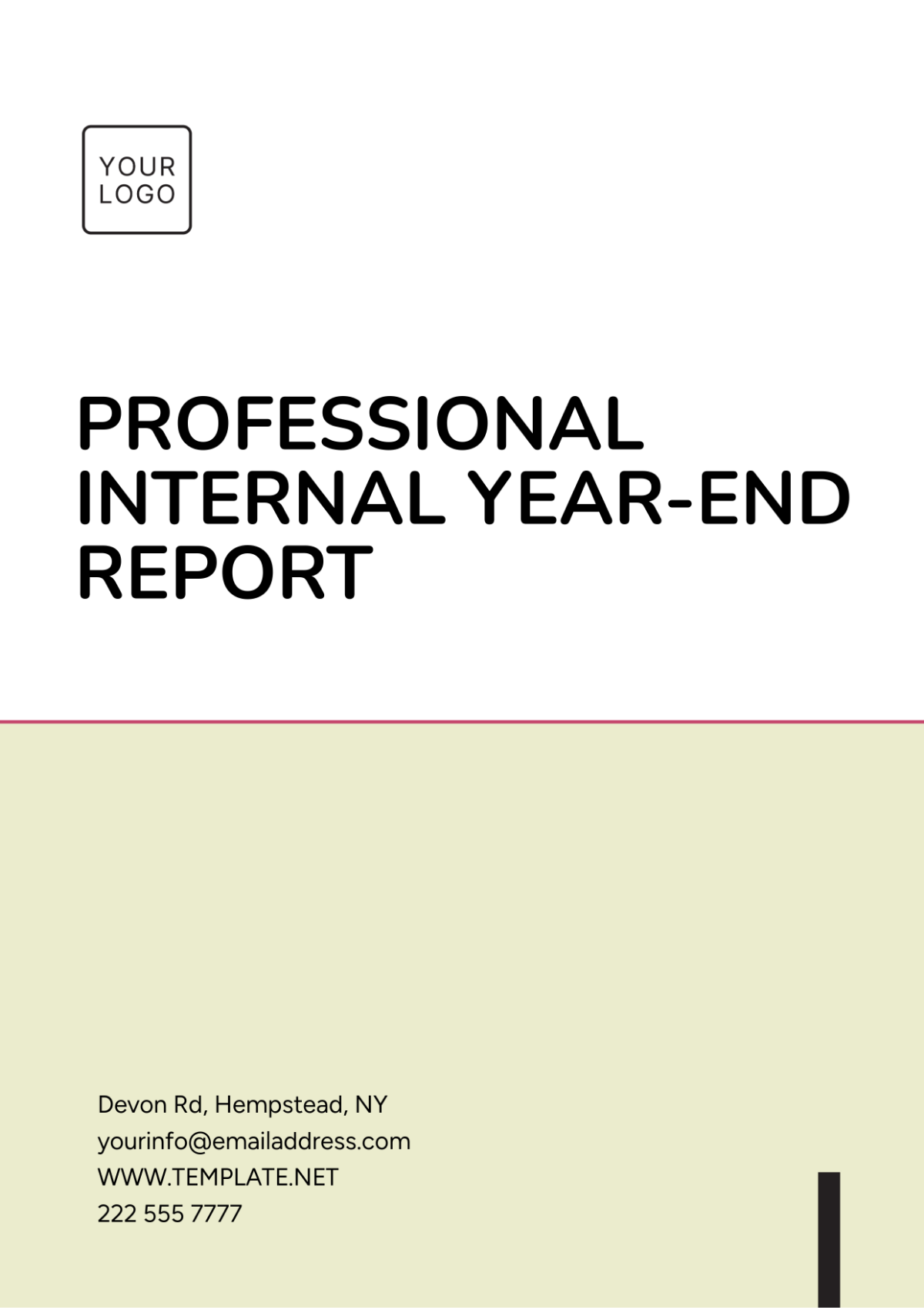 Professional Internal Year-End Report Template - Edit Online & Download