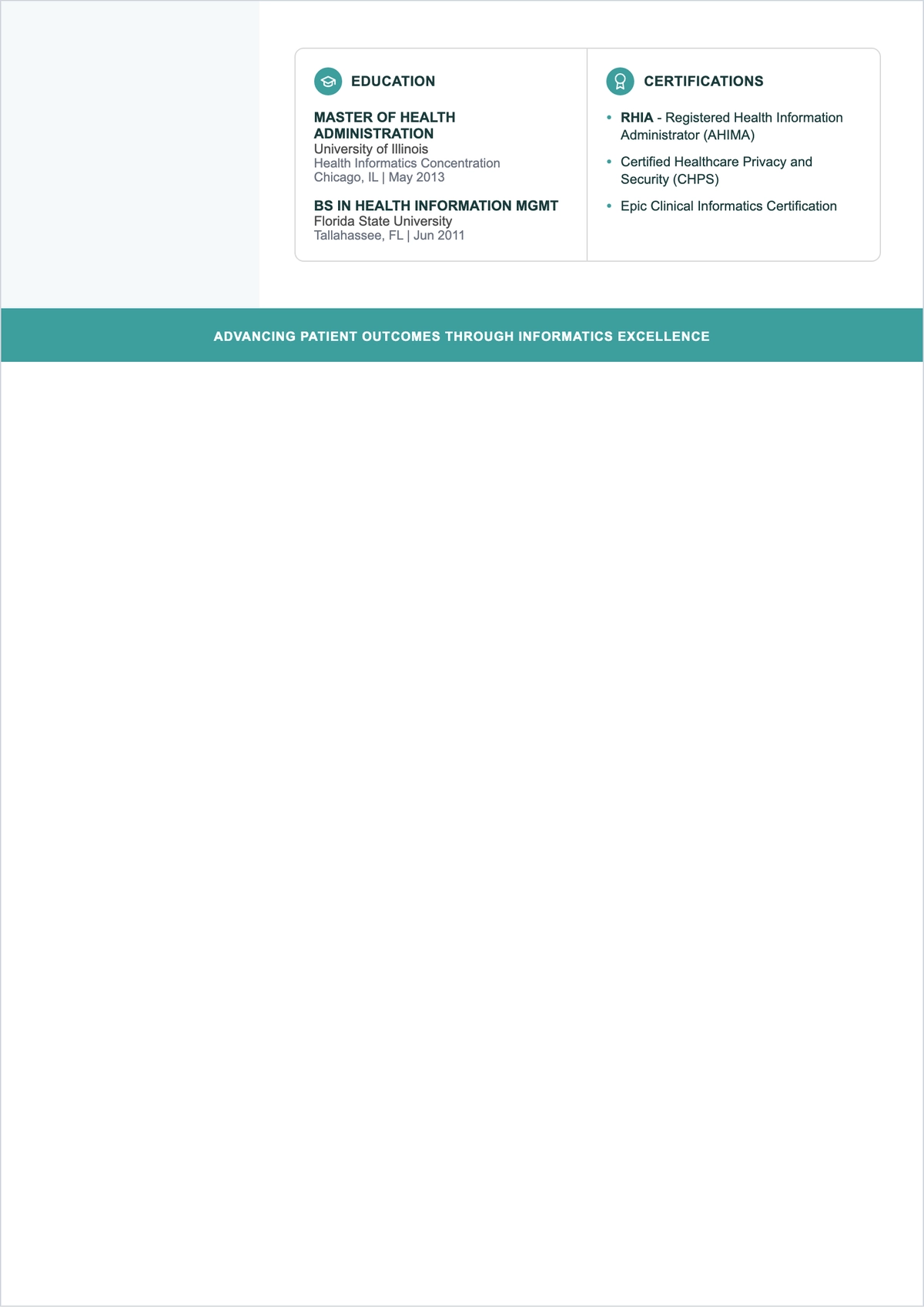 Free Blank Freelancer Health Care ATS Resume Template