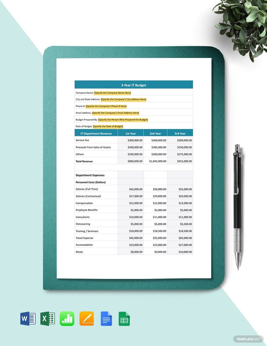 Free 3Year IT Project Budget Template Download in Word, Google Docs