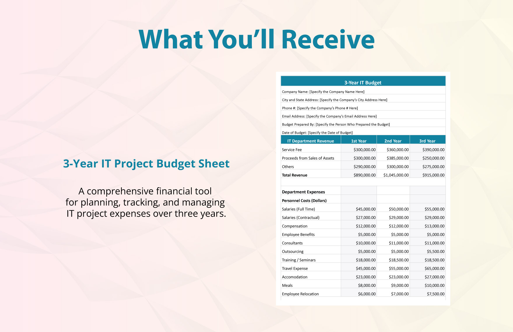 3-Year IT Project Budget Template