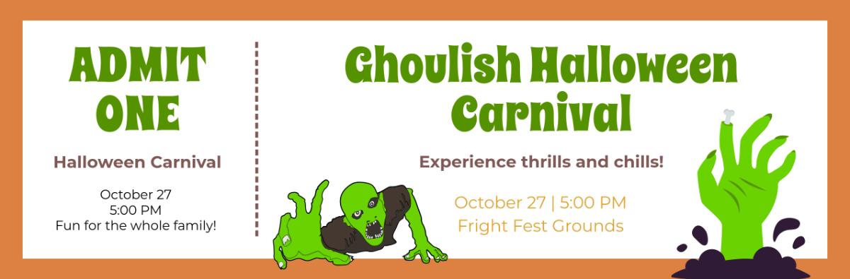 Free Editable Halloween Ticket Template