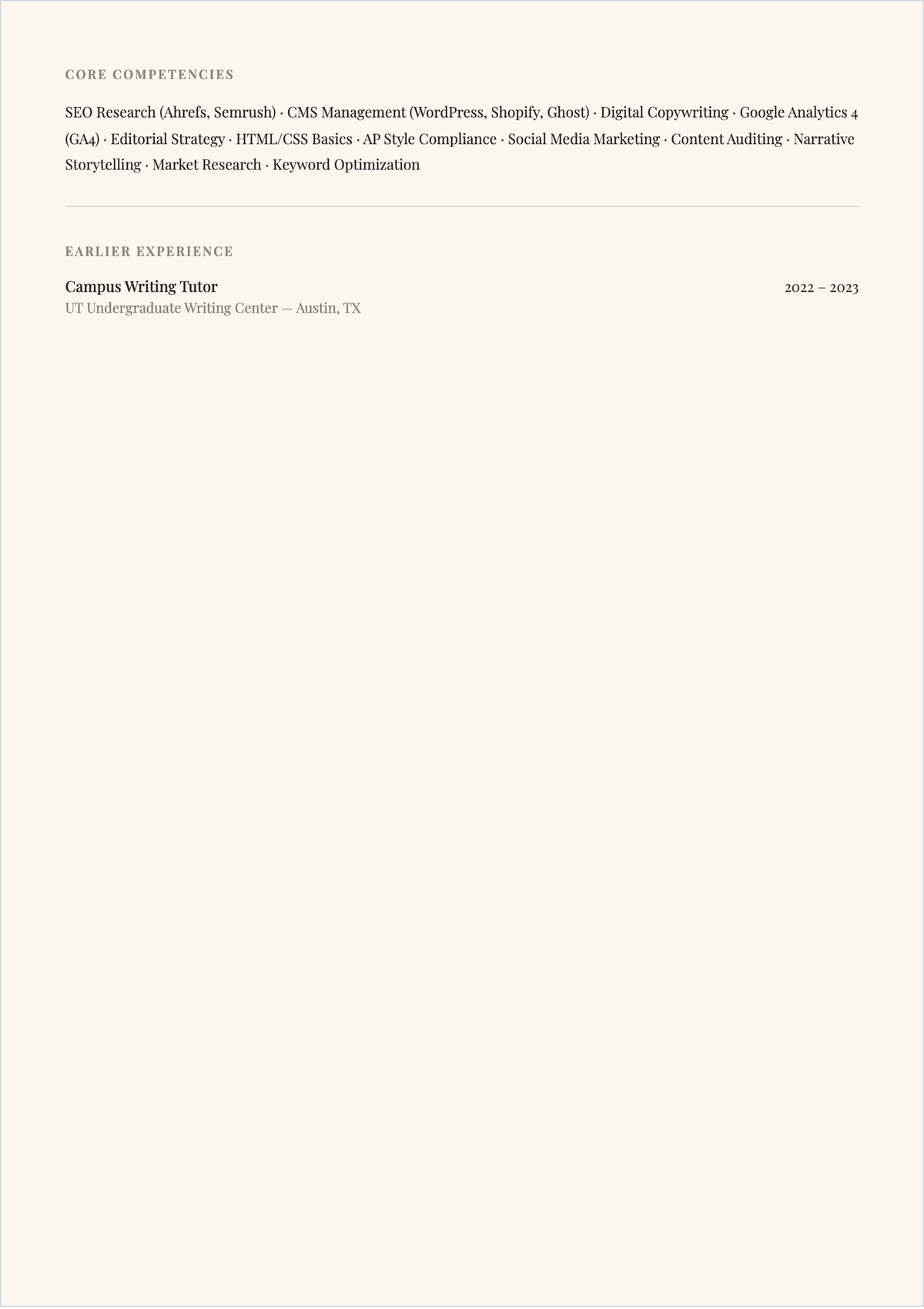 Free Freelancer Resume for Beginner Template to Edit Online