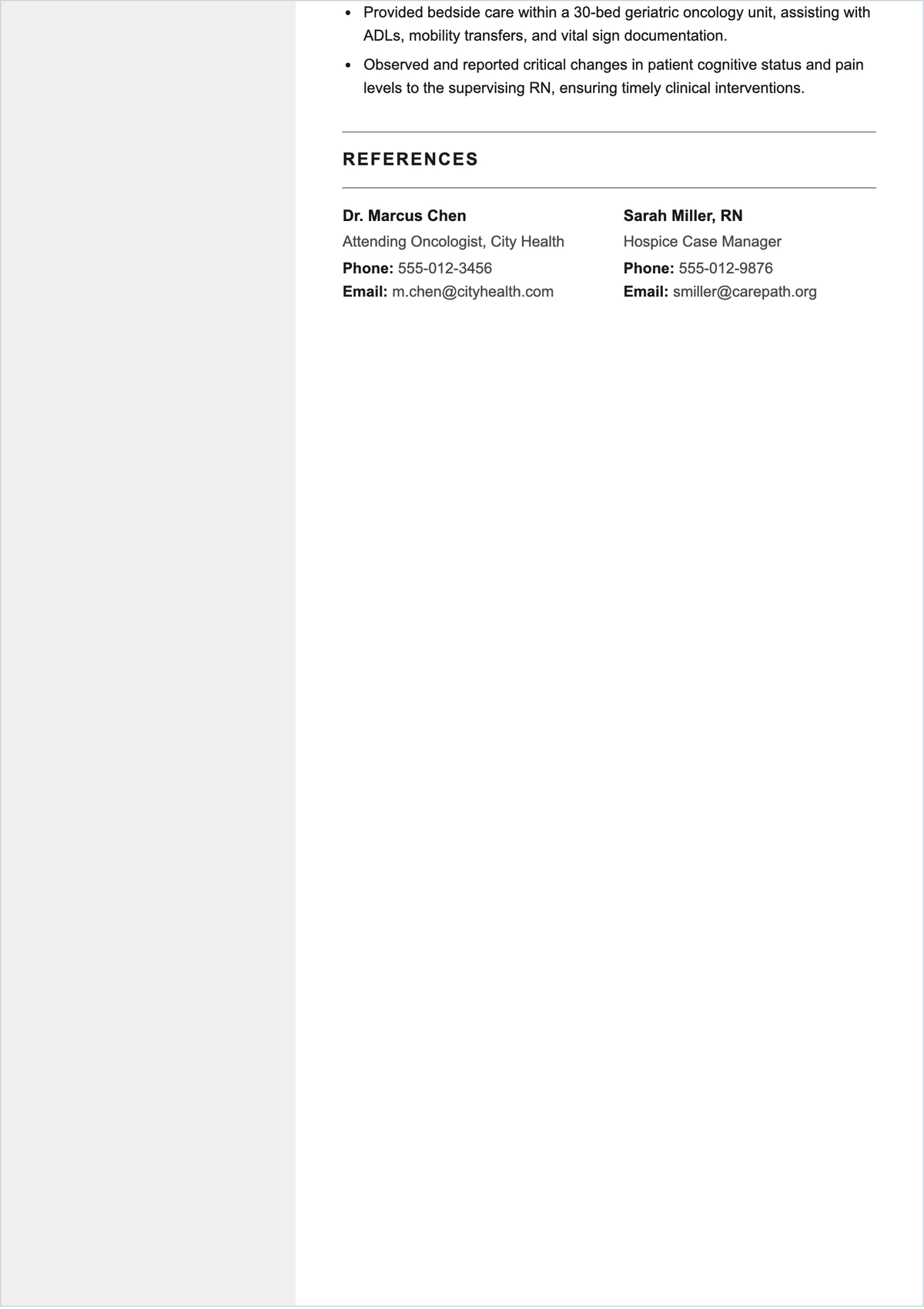 Free Caregiver ATS Resume Template, AI Resume Builder