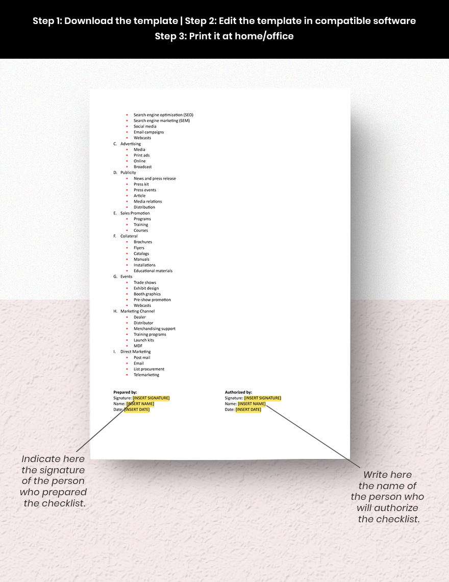 Editable IT Market Planning Checklist 