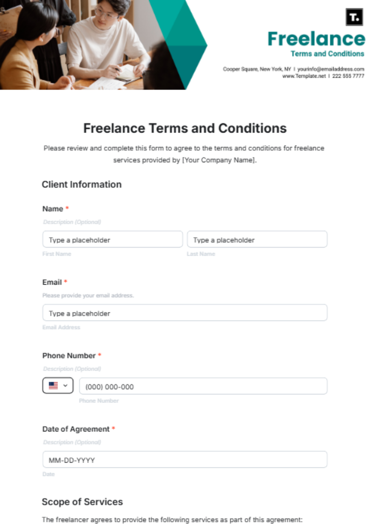 Freelance Terms and Conditions Template - Edit Online & Download