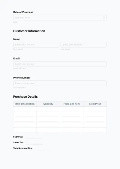 Free Jewelry Store Receipt Form Template to Edit Online