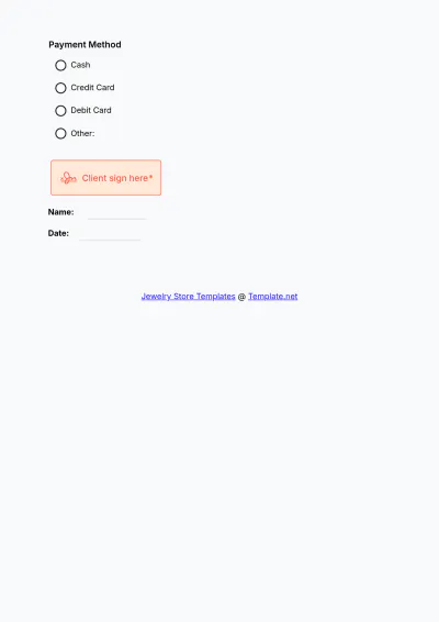 Free Jewelry Store Receipt Form Template to Edit Online