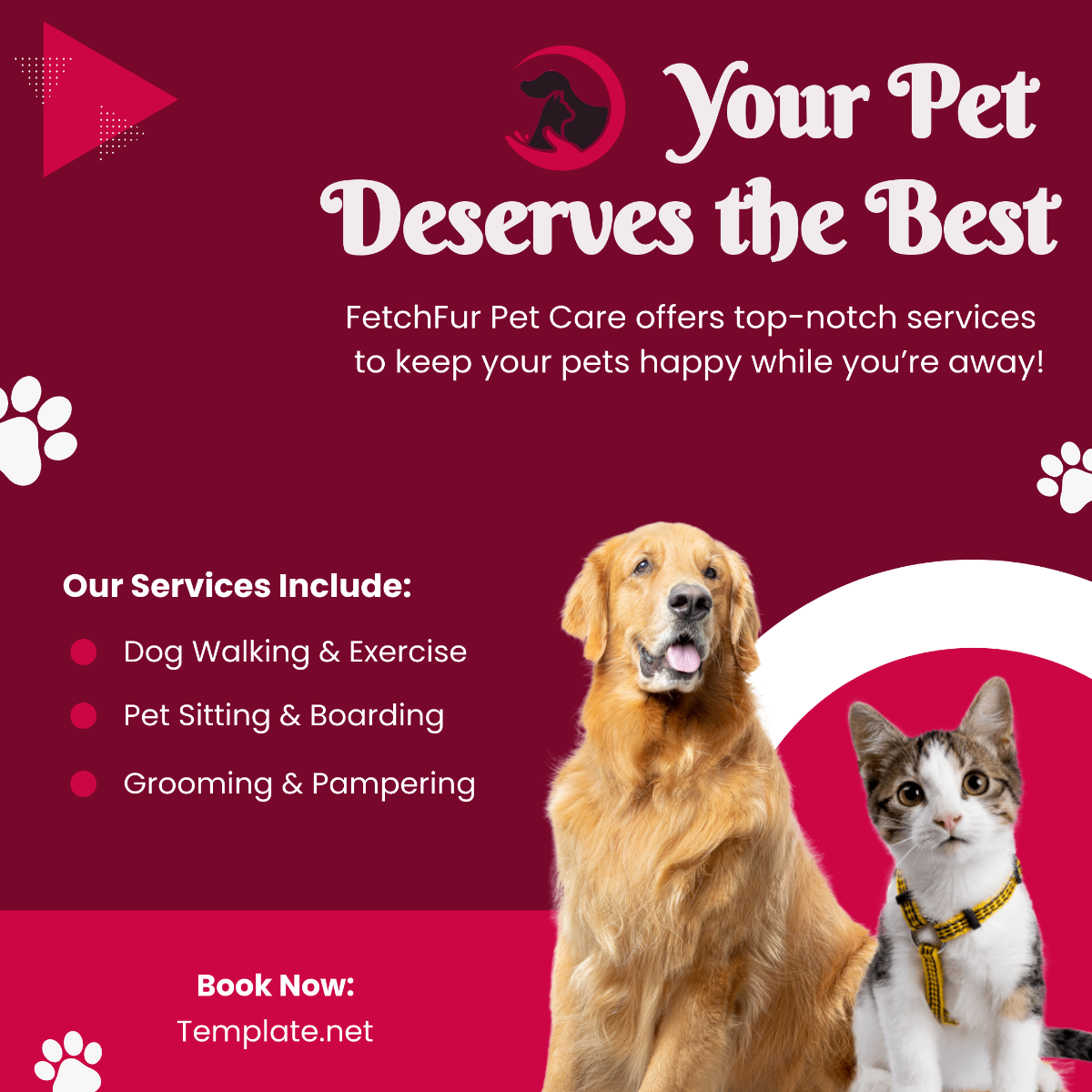 Pet Care Social Media Post Template