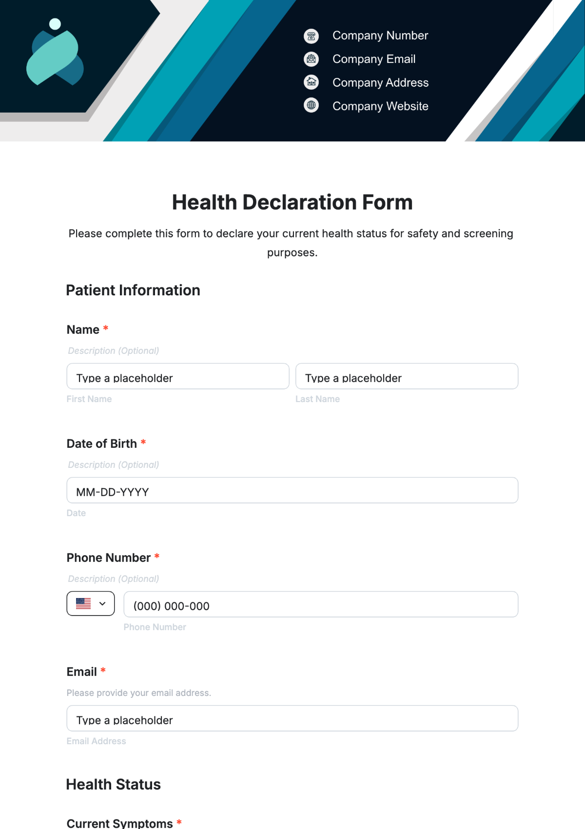 Health Declaration Form Template - Edit Online & Download