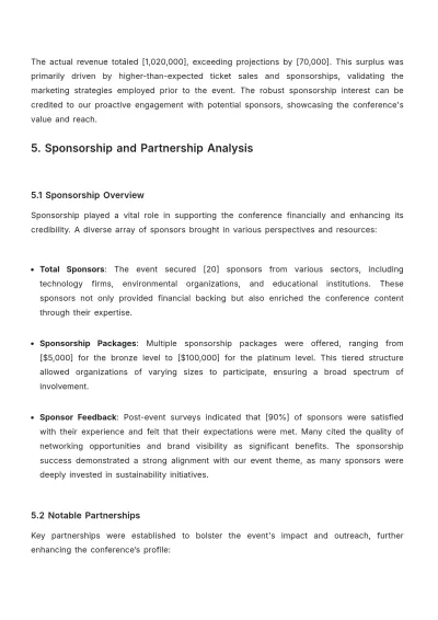Free Event Planner Report Template to Edit Online