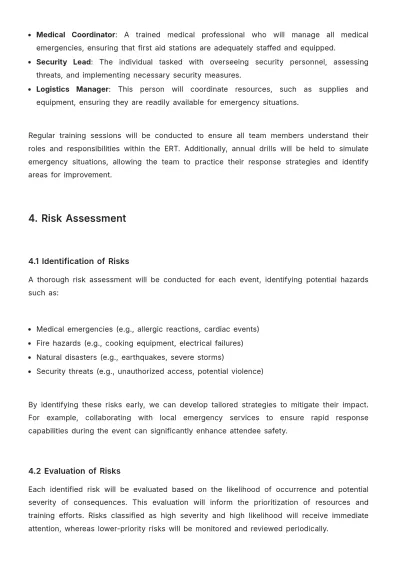 Free Event Planner Emergency Plan Template to Edit Online