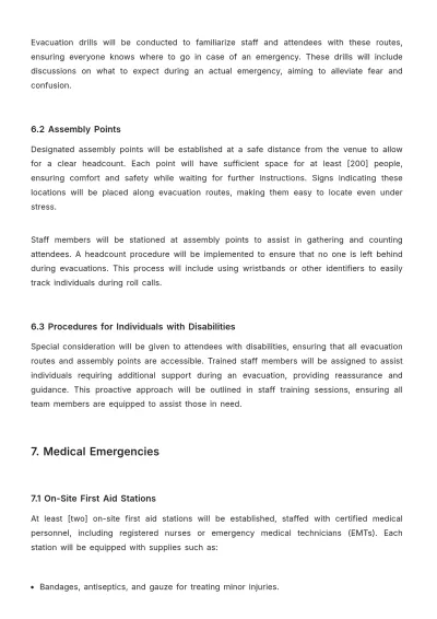 Free Event Planner Emergency Plan Template to Edit Online