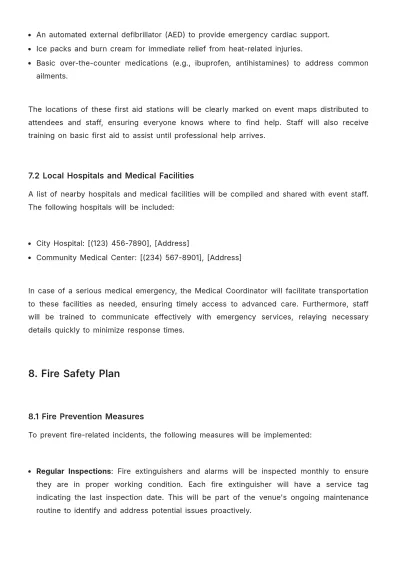 Free Event Planner Emergency Plan Template to Edit Online