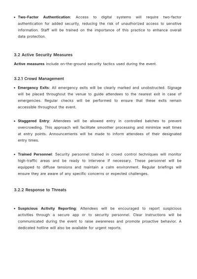 Free Event Planner Security Plan Template to Edit Online