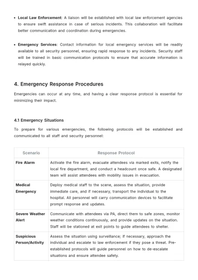 Free Event Planner Security Plan Template to Edit Online