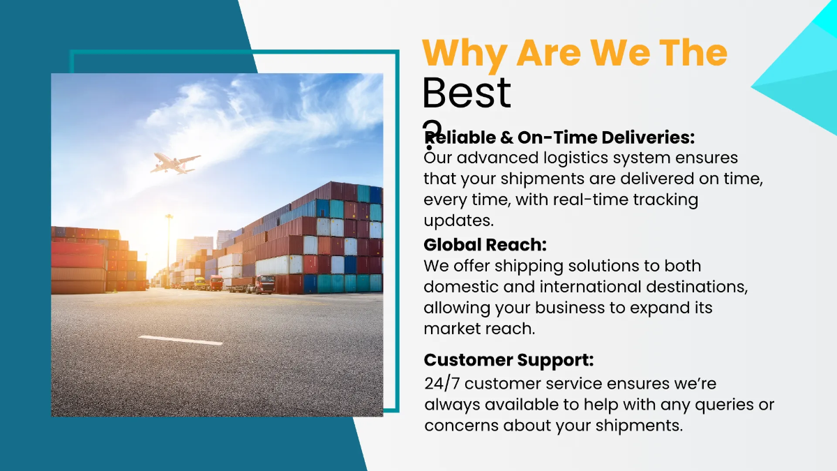 Free Shipping Company Presentation Template to Edit Online