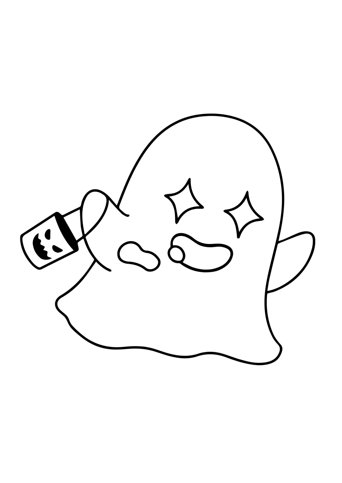 Ghost Halloween Drawing Template