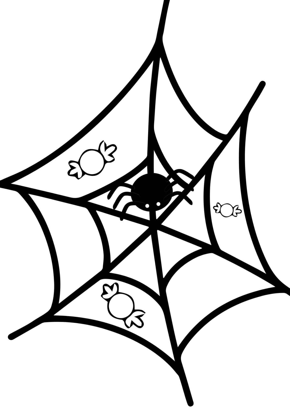 Creative Halloween Line Drawing Template