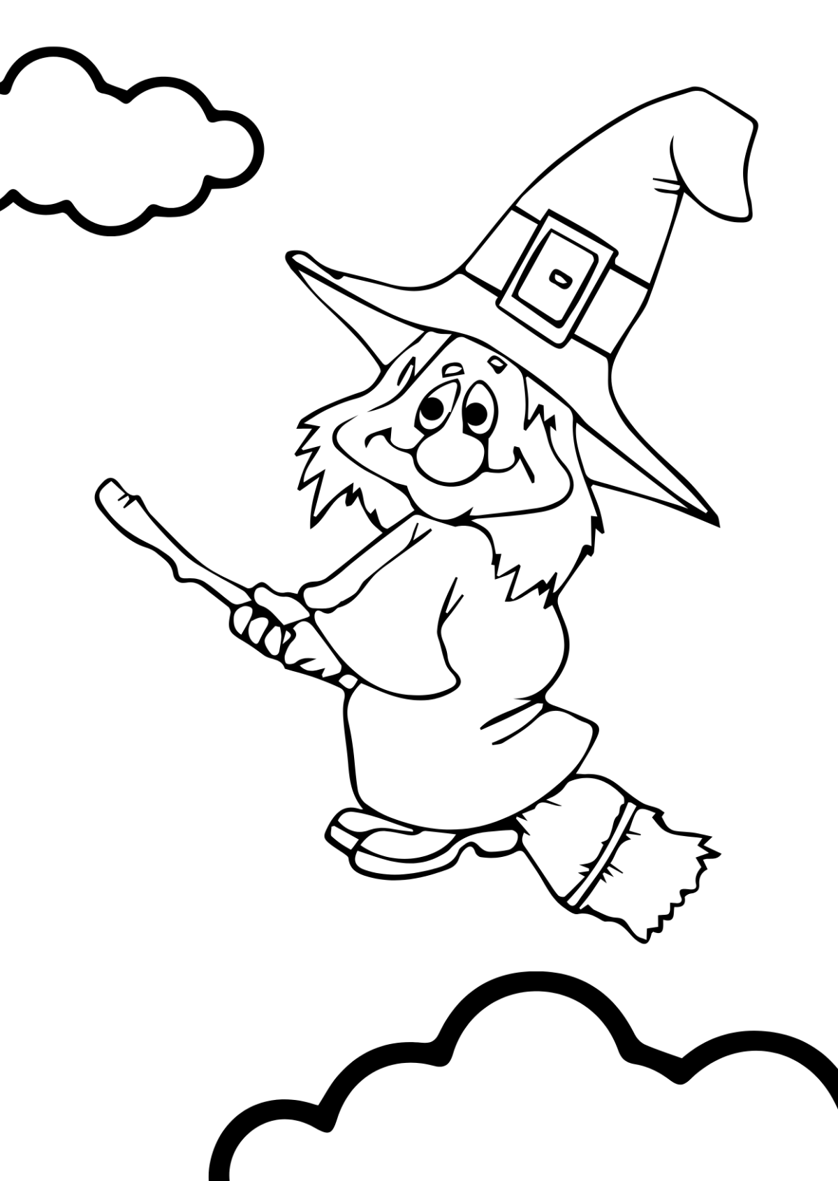 Halloween Witch Drawing Template