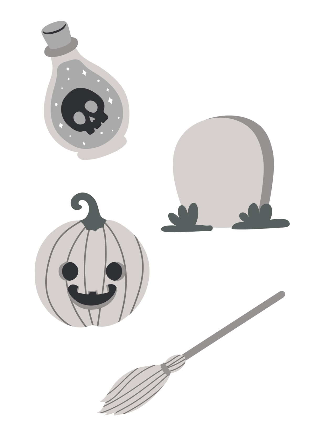 Halloween Shapes Drawing Template