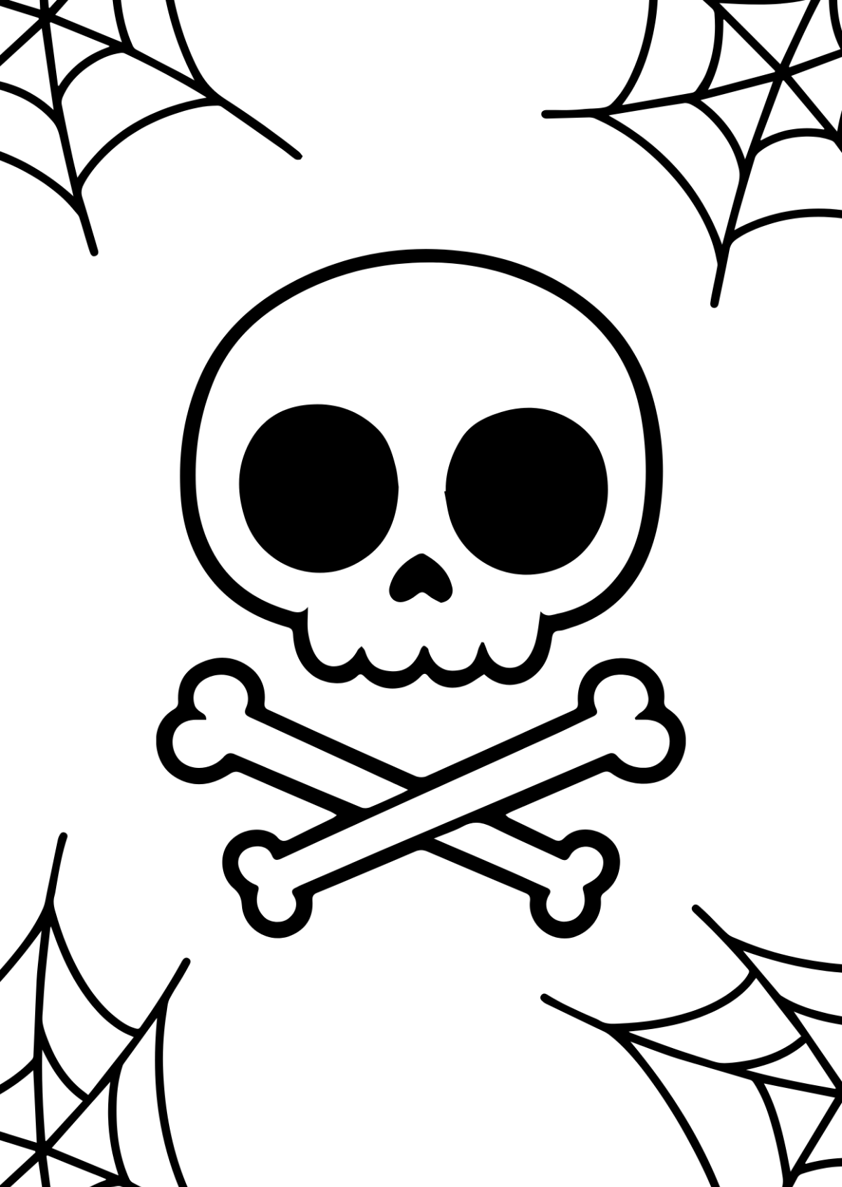 Halloween Skull Design Drawing Template