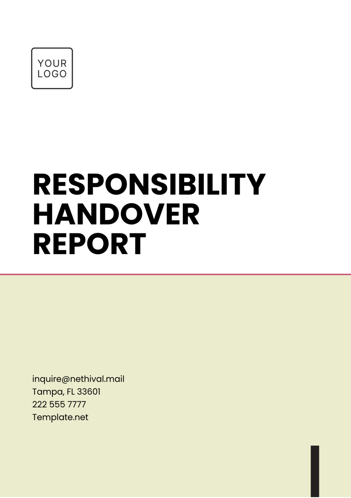 Responsibility Handover Report Template - Edit Online & Download