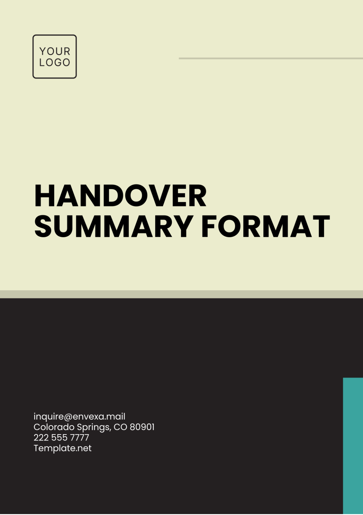 Handover Summary Format Template - Edit Online & Download