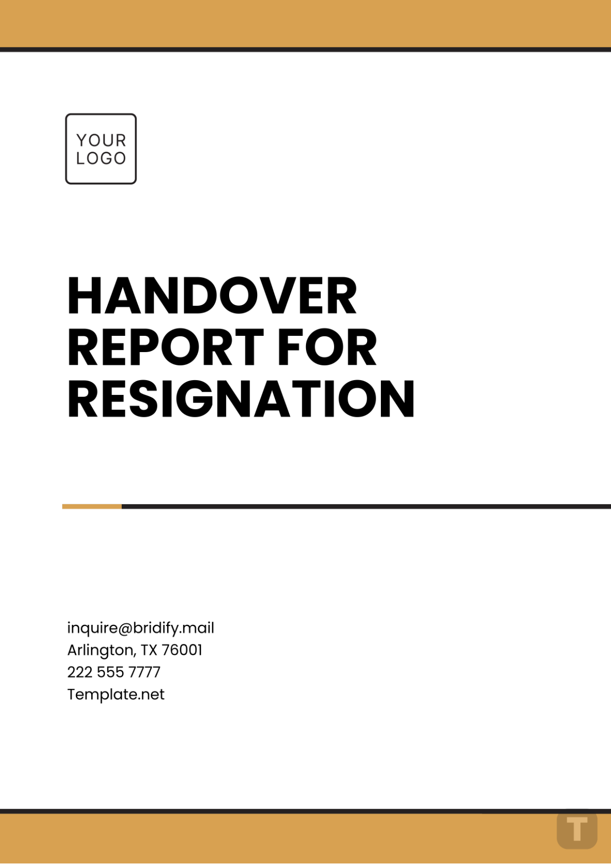 Handover Report for Resignation Template - Edit Online & Download