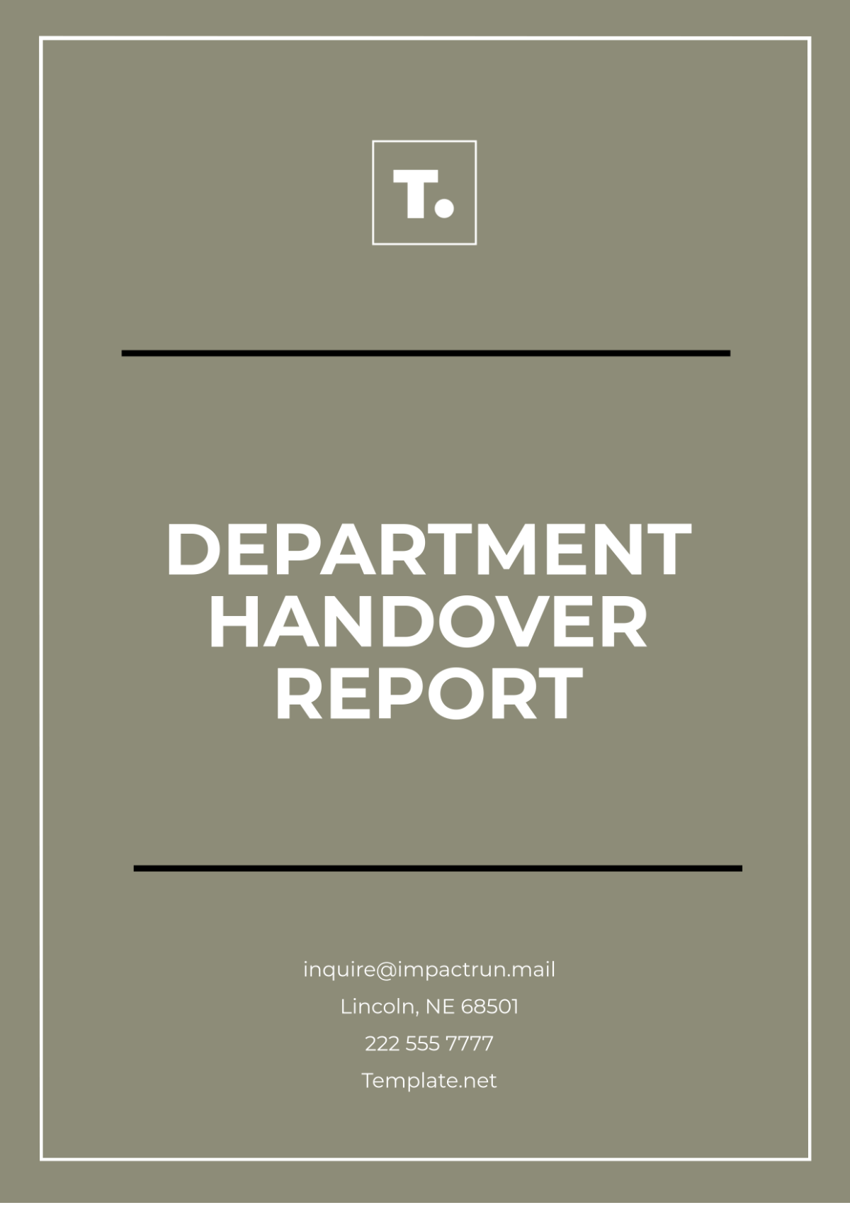 Department Handover Report Template - Edit Online & Download