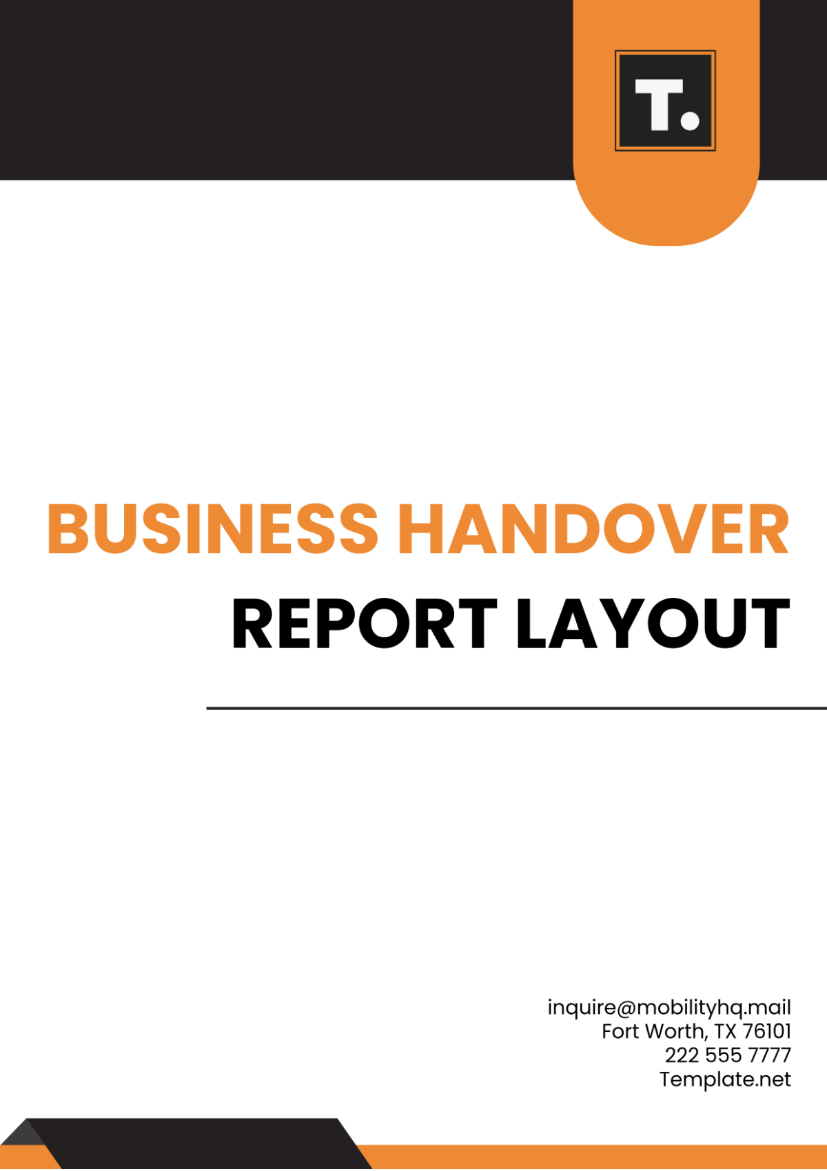 Business Handover Report Layout Template - Edit Online & Download