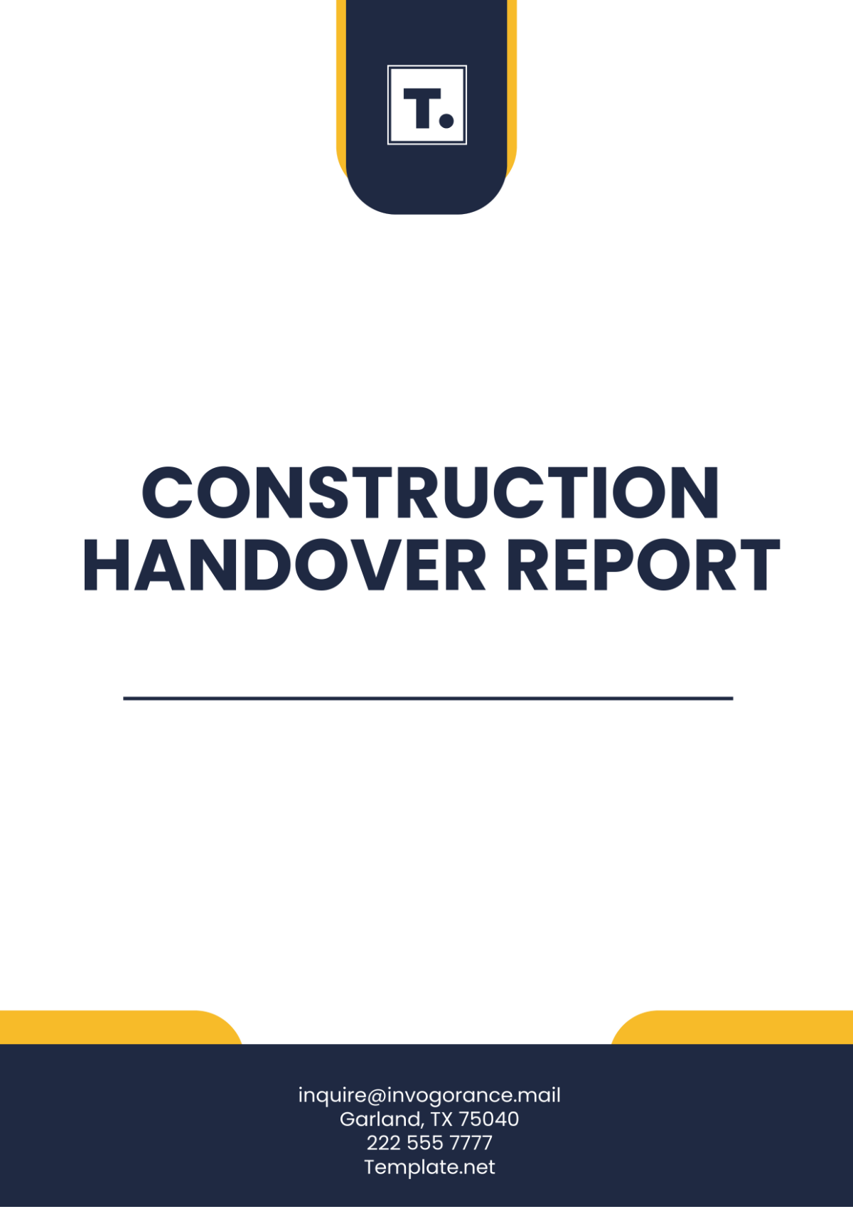 Construction Handover Report Template - Edit Online & Download