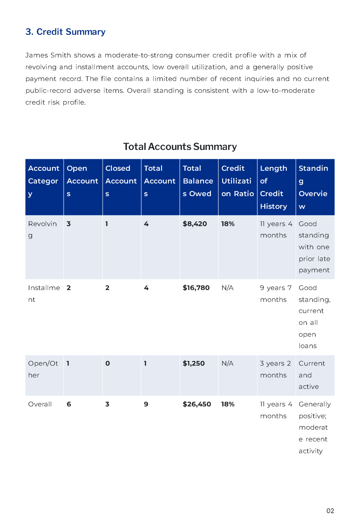 Free Credit Report Template to Edit Online