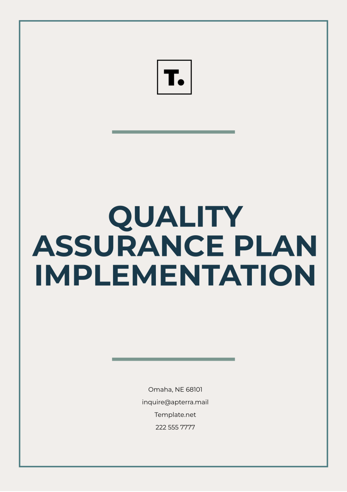 Quality Assurance Plan Implementation Template - Edit Online & Download