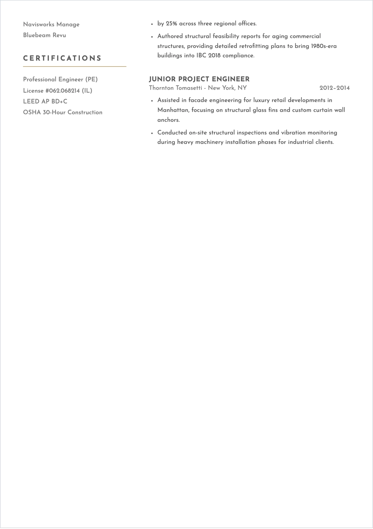 Free Architectural Engineer ATS Resume Template, AI Resume Builder