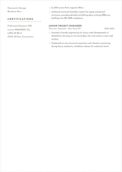Free Architectural Engineer ATS Resume Template, AI Resume Builder