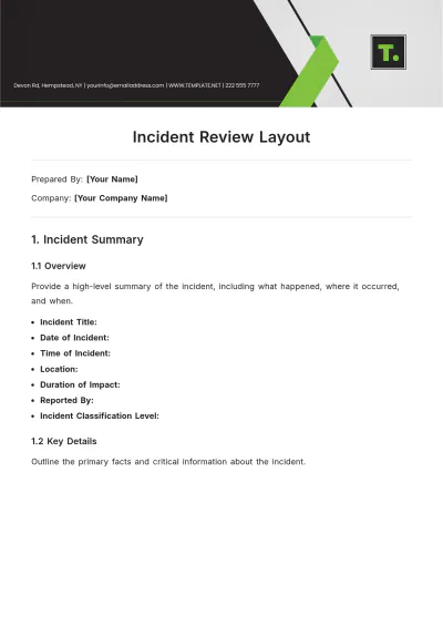 Free Incident Review Layout Template to Edit Online